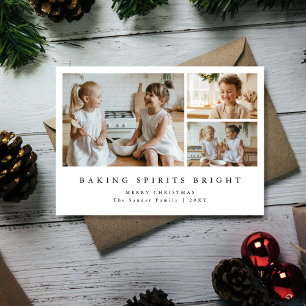 Carte de Noël photo moderne 'Baking Spirits Bright