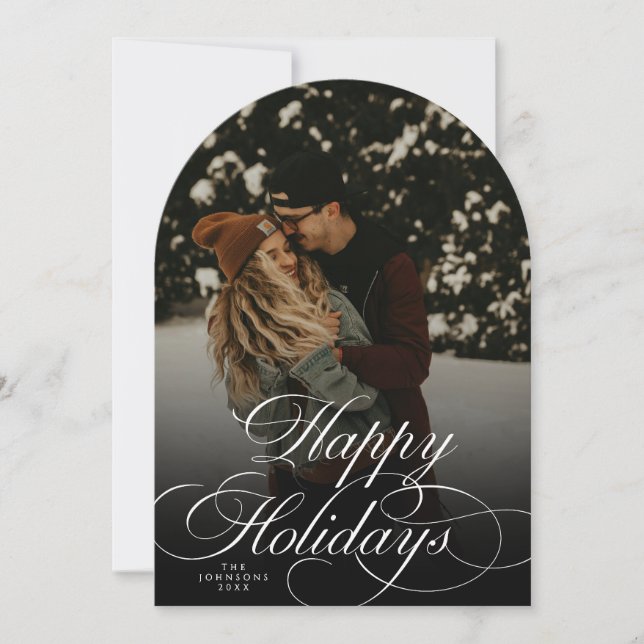 Carte de Noël photo moderne et tendance avec écrit (Devant)