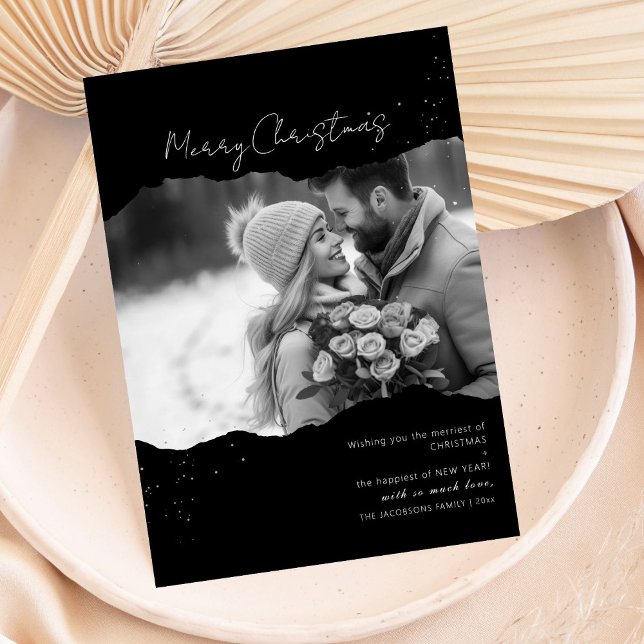 Carte de Noël photo moderne minimaliste (Créateur téléchargé)