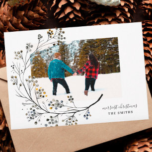Carte de Noël photo Organic Natural Merriest