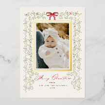 Carte de Noël photo peinte en or Sweet Garland