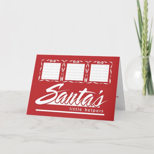 Carte de Noël photo Père Noël Little Helpers 3 (Devant)
