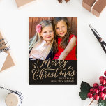 Carte de Noël photo personnalisable couleur Joyeux<br><div class="desc">Célébrez la saison avec cette carte de Noël moderne et élégante de Berry Berry Sweet. Les articles assortis et d'autres options de conception sont disponibles dans notre boutique : www.berryberrysweet.com. La couleur de fond peut être personnalisée en ligne pour mieux correspondre à votre photo !</div>