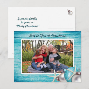 Carte de Noël photo personnalisée bleu marine