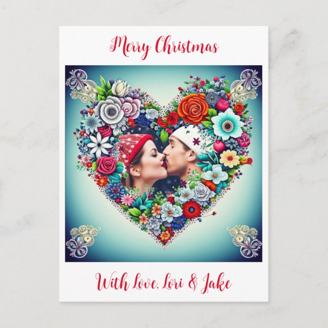 Carte de Noël photo pour les nouveaux couples (Devant)