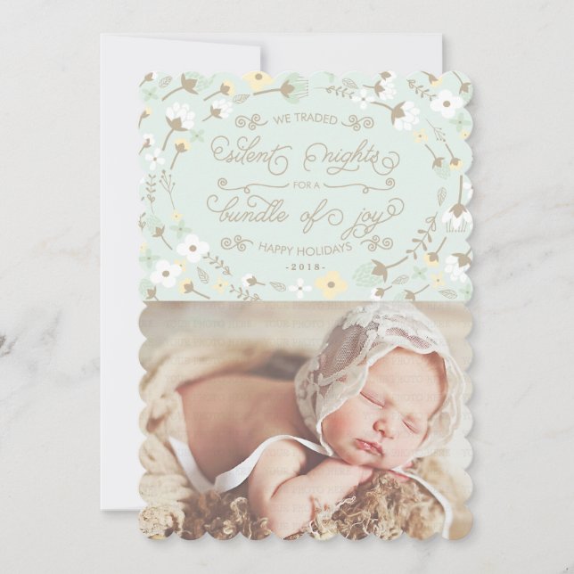 Carte de Noël Photo Première Noël Silencieux Chic (Devant)