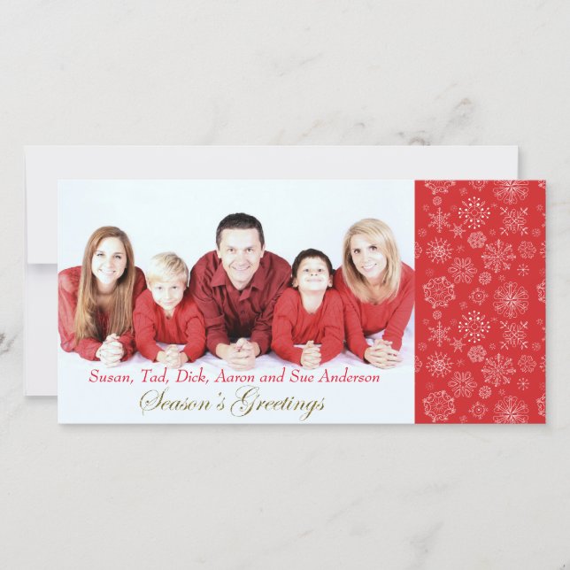 Carte de Noël photo Red Snowflake (Devant)