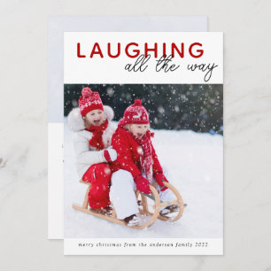 Carte de Noël photo   Rire tout le long