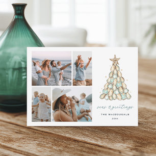 Carte de Noël photo "Seas & Greetings" Huître Côti