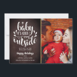 Carte de Noël Photo Tableau Noir Bohème<br><div class="desc">Un design de carte de vacances élégant et bohème avec un tableau noir pour que vous puissiez le personnaliser avec votre photo, message, noms et année préférés sur un fond de tableau noir. Le verso présente des flocons de neige qui tombent sur un fond de tableau noir assorti. Conçu par...</div>