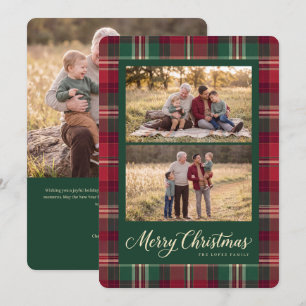 Carte de Noël photo Tartan Two