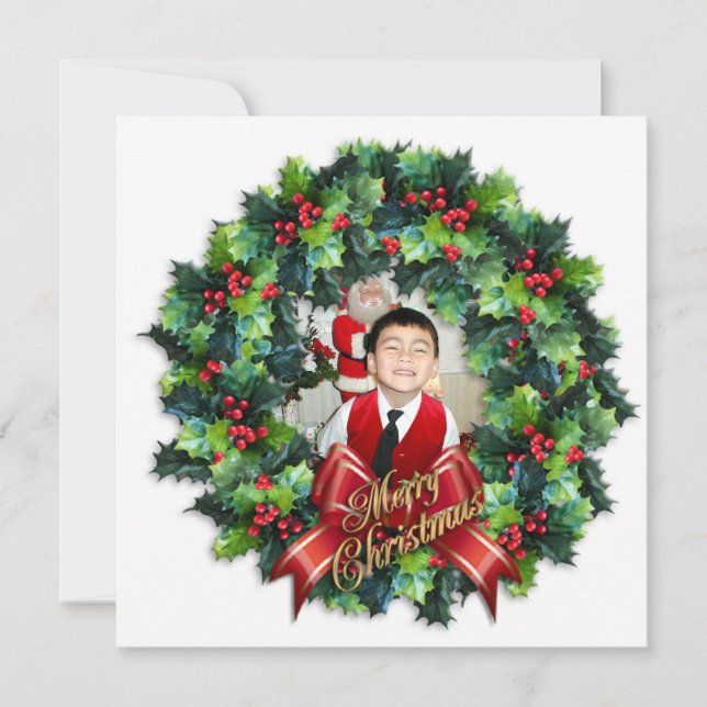 carte de Noël photo traditionnelle (Devant)