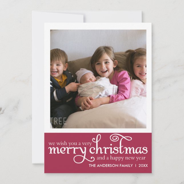 Carte de Noël photo typographie (Devant)