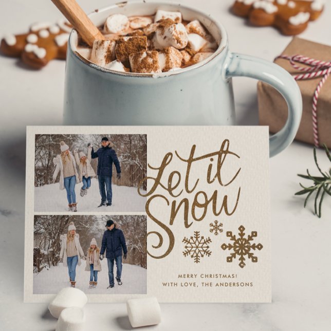 Carte de Noël photo vacances 2 Let it Snow (Créateur téléchargé)
