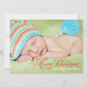 Carte de Noël photo vert olive