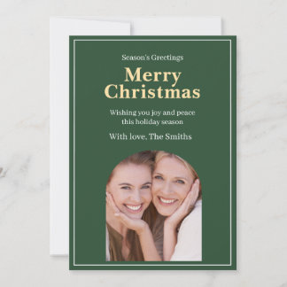 Carte de Noël photo verte