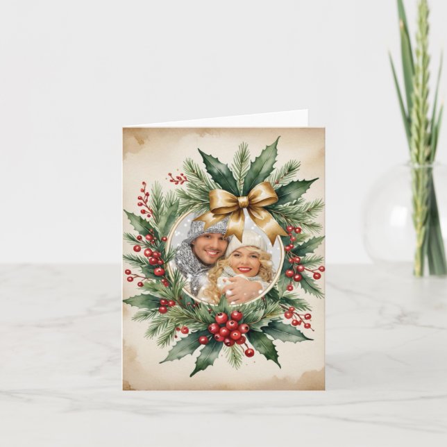 Carte de Noël photo vintage (Devant)