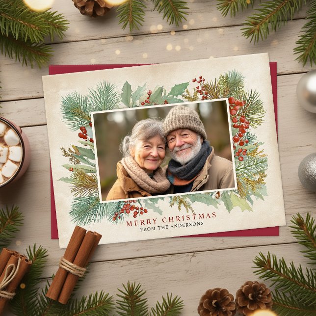 Carte de Noël photo vintage (Vintage Photo Christmas Card)