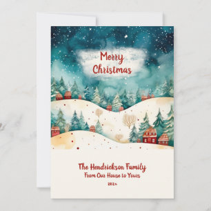 Carte de Noël photo Vintage de notre maison