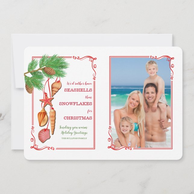 Carte de Noël photographique à coquillages (Devant)