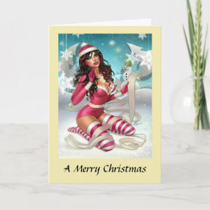 Carte de Noël - Pin-up