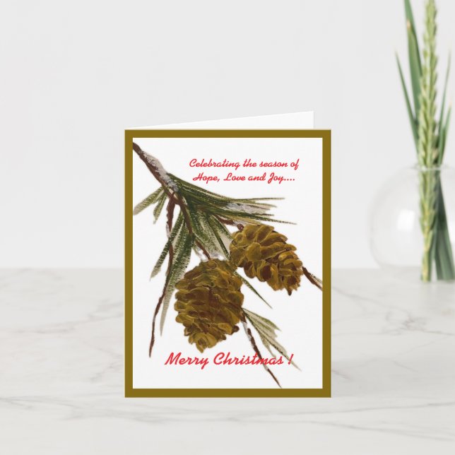 Carte de Noël Pine Cone (Devant)