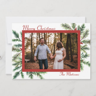 Carte de Noël Pine d'hiver