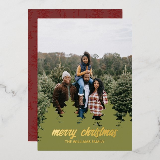 Carte de Noël Pine Tree Foil (Recto/Verso)