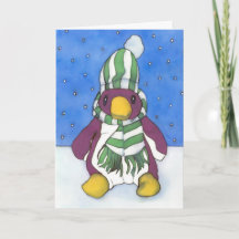 Carte de Noël Pingouin de glace