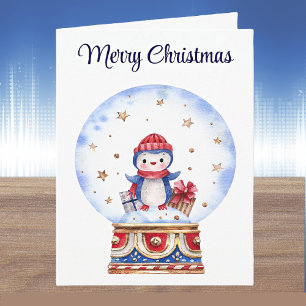 Carte de Noël pingouin personnalisée et adorable d