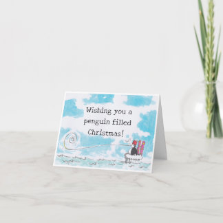 Carte de Noël Pingouin remplie