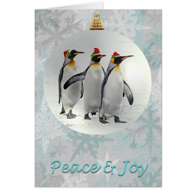 Carte de Noël Pingouins Paisible (Devant)