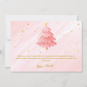 Carte de Noël Pink Gold Christmas Tree