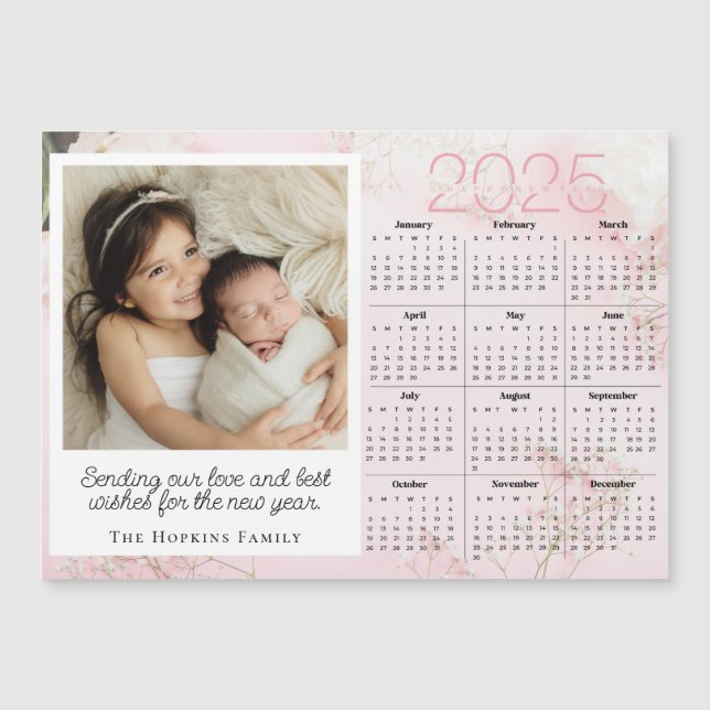 Carte de Noël Pink Magnifique Photo personnalisée (Devant)