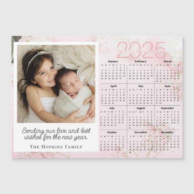 Carte de Noël Pink Magnifique Photo personnalisée (Devant)