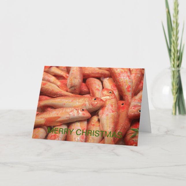 Carte de Noël Pink/Orange Fish Merry (Devant)