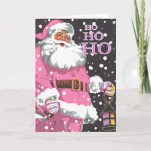 Carte de Noël Pink Santa Claus