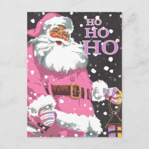 Carte de Noël Pink Santa Claus