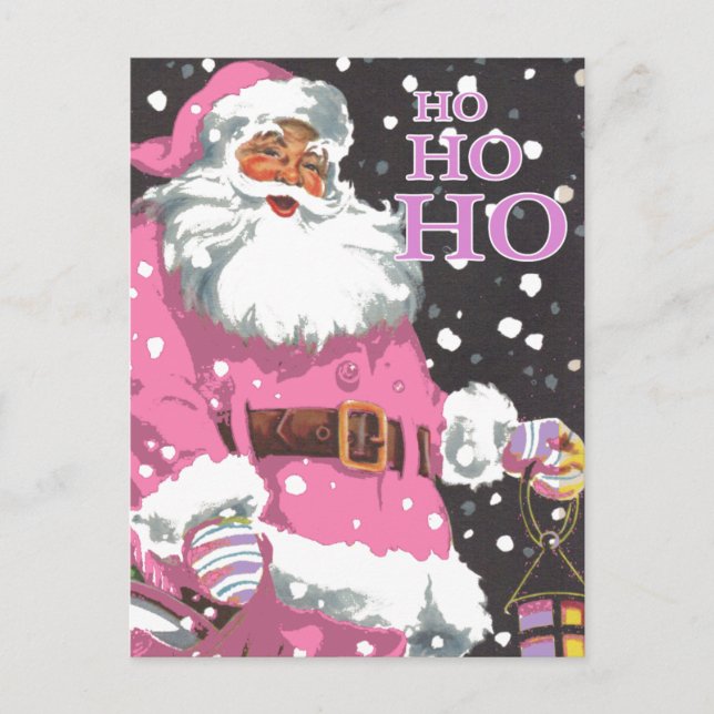 Carte de Noël Pink Santa Claus (Devant)