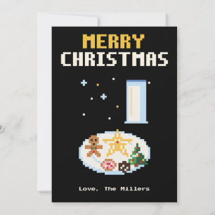 Carte de Noël Pixel Art Cookies pour le Père Noël