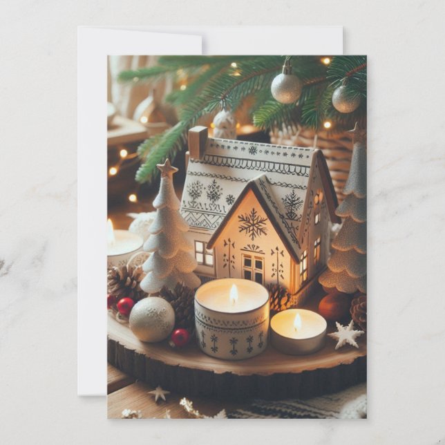 Carte de Noël plat Nordic Noel pour les fêtes (Devant)