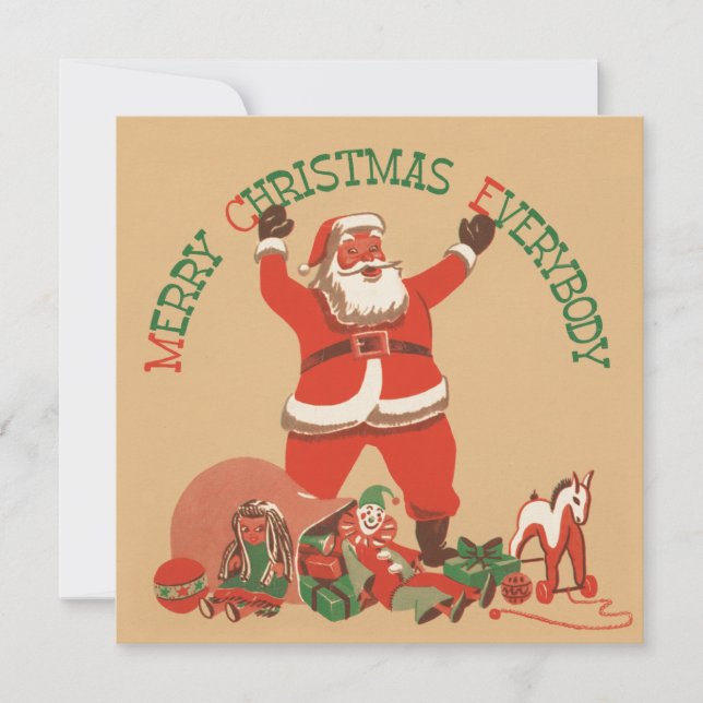 Carte de Noël Plat Retro Père Noël (Devant)