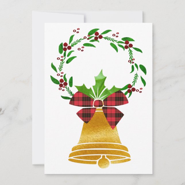 Carte de Noël plate avec cloche (Devant)