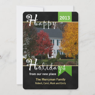 Carte de Noël plate avec photo et changement d'adr