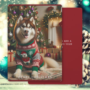 Carte de Noël plate avec photo pour les fêtes de N