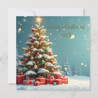 Carte de Noël plate élégante | Or minimaliste