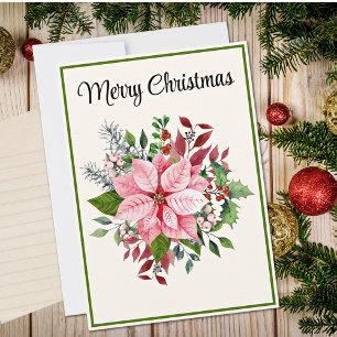 Carte de Noël plate élégante personnalisée au poin