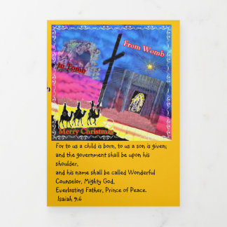 Carte de Noël pliante triple artistique