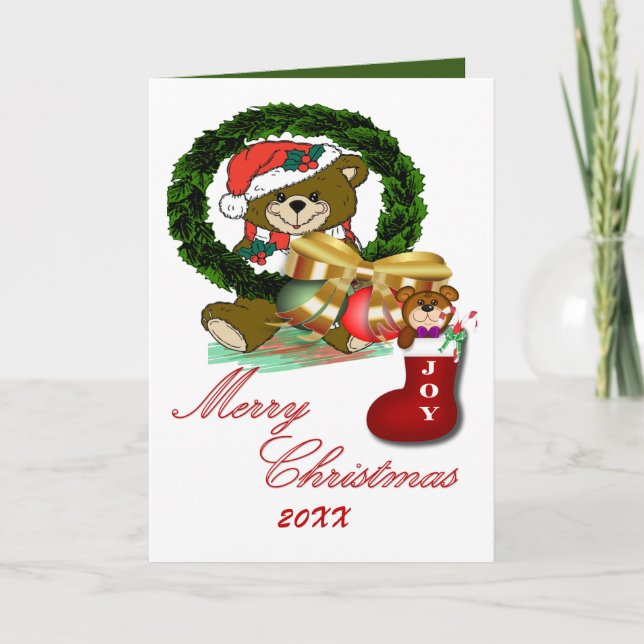 Carte de Noël Plié père Noël Sock (Devant)