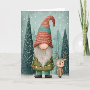 Carte de Noël pliée 5x7 Gnome